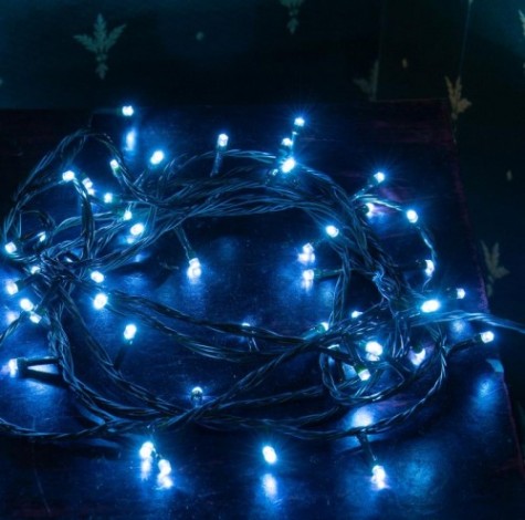 Гирлянда Neon-Night ТВИНКЛ 10м темно-зеленый ПВХ, 80 LED синие [303-043]