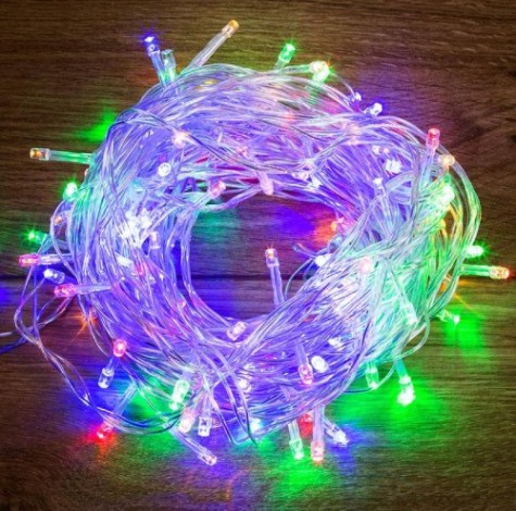 Гирлянда Neon-Night ТВИНКЛ 15м прозрачный ПВХ, 120 LED мультиколор [303-199]