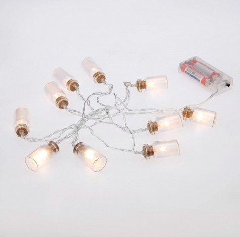 Гирлянда светодиодная Neon-Night Баночки 10 LED теплый белый, 1,5 метра, прозрачный пвх [303-096]