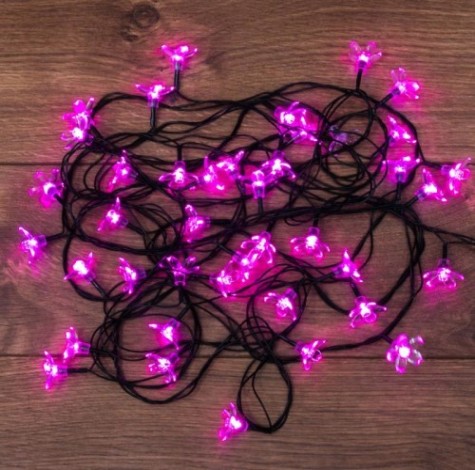 Гирлянда светодиодная Neon-Night Цветы Сакуры 50 LED розовые 7 м с контроллером [303-038]