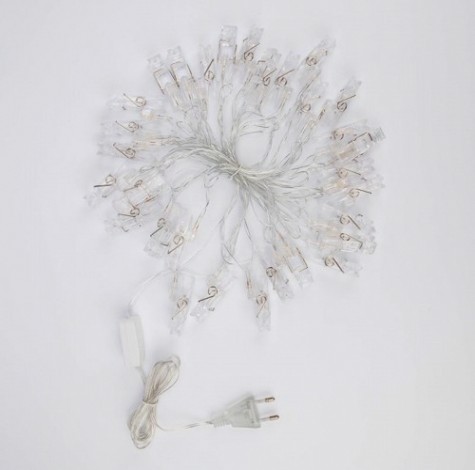 Гирлянда светодиодная Neon-Night Прищепки 30 LED теплый белый, 5 м [303-032]