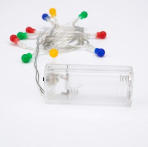 Гирлянда светодиодная Neon-Night Шарики 1,5 м прозрачный ПВХ, 10 LED мультиколор [303-092]