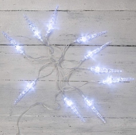 Гирлянда светодиодная Neon-Night Сосульки 1,5 м прозрачный ПВХ, 10 LED, белый [303-094]