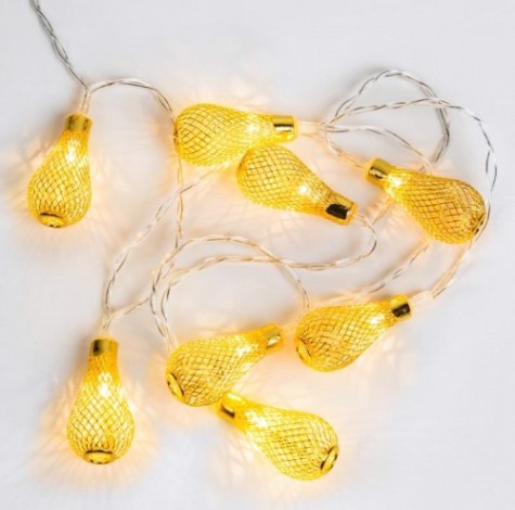 Гирлянда светодиодная Neon-Night Восточные фонарики 10 LED желтые 1,5 м прозрачный ПВХ [303-071]