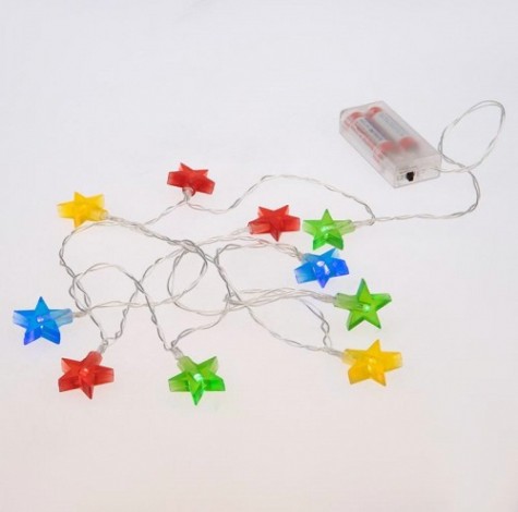 Гирлянда светодиодная Neon-Night Звездочки 1,5 м прозрачный ПВХ, 10 LED мультиколор [303-090]