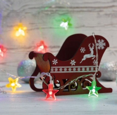 Гирлянда светодиодная Neon-Night Звездочки 1,5 м прозрачный ПВХ, 10 LED мультиколор [303-090]
