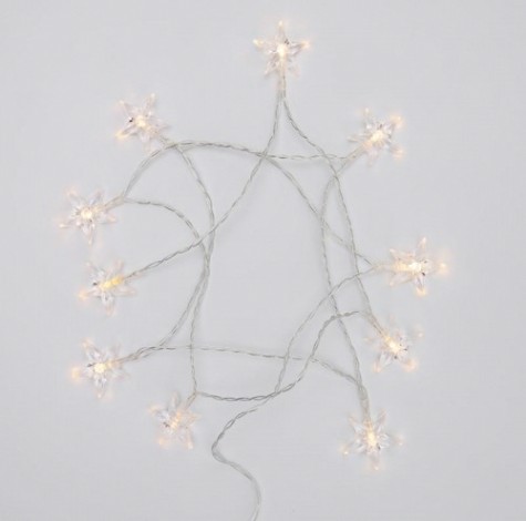 Гирлянда светодиодная Neon-Night Звездочки 1,5 м прозрачный ПВХ, 10 LED теплый белый [303-091]