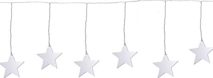 Гирлянда светодиодная Neon-Night Звезды 1,5х0,6 м прозрачный ПВХ, 10 LED теплый белый [303-030]