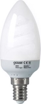 Лампа люминесцентная GAUSS Свеча энергосбер. candle 9w 2700k e14 [241109]