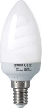 Лампа люминесцентная GAUSS Свеча энергосбер. candle 9w 4200k e14 [241209]