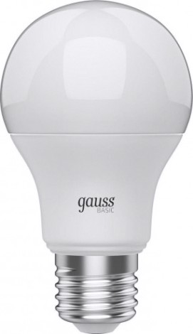 Лампа светодиодная GAUSS A60 basic 9,5w 800lm 3000k е27 led [1023210]