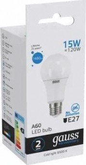 Лампа светодиодная GAUSS A60 elementary a60 15w 1480lm 6500k e27 led [23235]