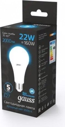 Лампа светодиодная GAUSS A70 a70 22w 1640lm 6500k e27 led [102502322]