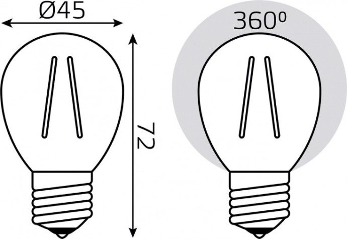Лампа светодиодная GAUSS Filament Шар E27 7W 2700K LED (в упаковке 3шт) [105902107T]