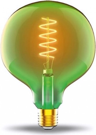 Лампа светодиодная GAUSS G125 filament 5w 190lm 1800к е27 green flexible led [1012802105]