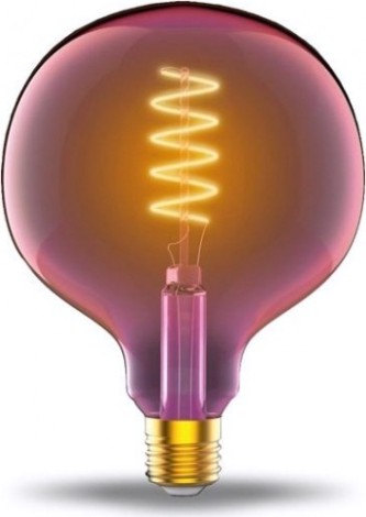 Лампа светодиодная GAUSS G125 filament 5w 190lm 1800к е27 pink flexible led [1011802105]