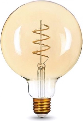 Лампа светодиодная GAUSS G125 filament 6w 360lm 2400к е27 golden flexible led [158802008]