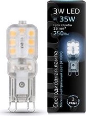 Лампа светодиодная GAUSS G9 g9 ac220-240v 3w 250lm 4100k пластик led [107409203]