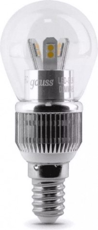 Лампа светодиодная GAUSS Globe-dim led crystal clear 5w e14 4100k диммируемая [HA105201205-D]