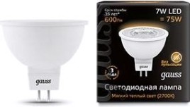 Лампа светодиодная GAUSS MR16 led elementary gu5.3 7w 2700k [16517]