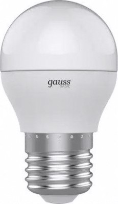 Лампа светодиодная GAUSS Шар basic 7,5w 690lm 4100k e27 led [1053228]