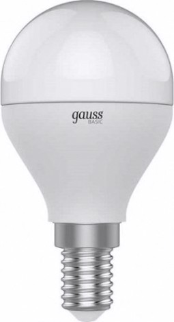 Лампа светодиодная GAUSS Шар basic 7w 470lm 3000k-4000k-6500k е14 изм.цвет.темп [1053147]