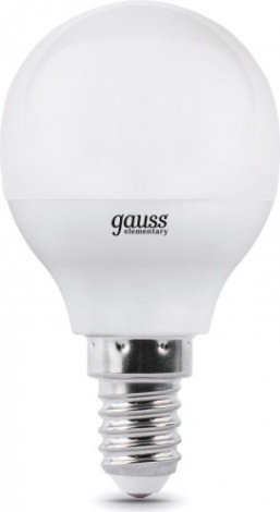 Лампа светодиодная GAUSS Шар elementary шар 10w 730lm 4100k е14 led [53120]