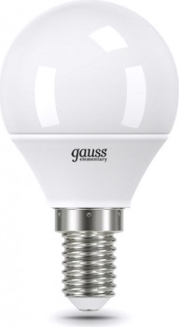 Лампа светодиодная GAUSS Шар elementary шар 10w 750lm 6500k е14 led [53130]