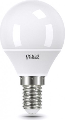 Лампа светодиодная GAUSS Шар elementary шар 12w 950lm 6500k е14 led [53132]