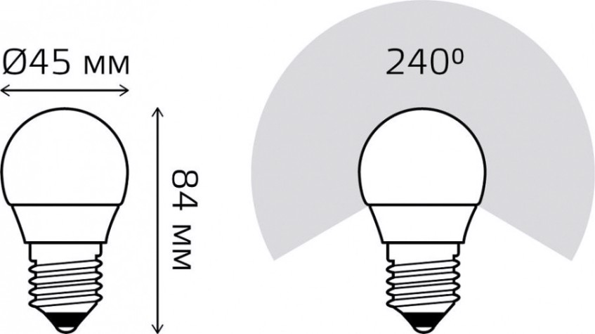 Лампа светодиодная GAUSS Шар elementary шар 12w 950lm 6500k е27 led [53232]