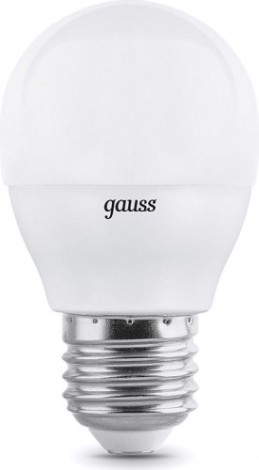Лампа светодиодная GAUSS Шар elementary шар 7w 450lm 3000k e27 (3 шт) [53217T]