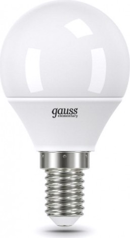 Лампа светодиодная GAUSS Шар elementary шар 8w 540lm 4100k е14 led [53128]