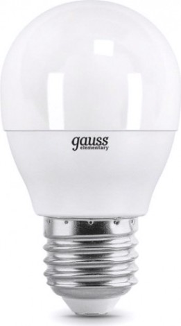 Лампа светодиодная GAUSS Шар elementary шар 8w 540lm 4100k е27 led [53228]
