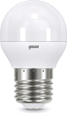 Лампа светодиодная GAUSS Шар шар 6.5w 550lm 4100k e27 led [105102207]