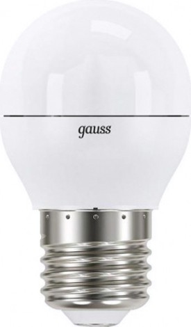Лампа светодиодная GAUSS Шар шар 7w 520lm 3000k е27 шаг. диммирование led [105102107-S]