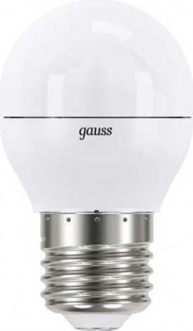 Лампа светодиодная GAUSS Шар шар 7w 550lm 4100k е27 шаг. диммирование led [105102207-S]
