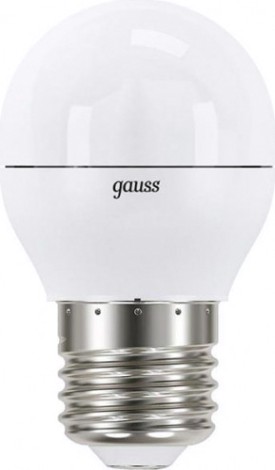 Лампа светодиодная GAUSS Шар шар 7w 550lm 6500k е27 шаг. диммирование led [105102307-S]