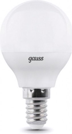 Лампа светодиодная GAUSS Шар шар 7w 590lm 4100к е14 диммируемая led [105101207-D]