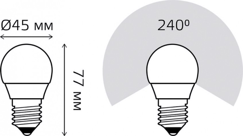 Лампа светодиодная GAUSS Шар шар 9.5w 950lm 4100k e27 led [105102210]