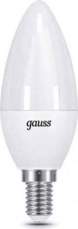 Лампа светодиодная GAUSS Свеча 6.5w 520lm 3000к e14 led [103101107]
