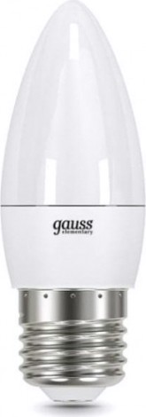 Лампа светодиодная GAUSS Свеча elementary 6w 420lm 3000k е27 led [33216]