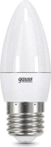 Лампа светодиодная GAUSS Свеча elementary 6w 450lm 4100k е27 led [33226]
