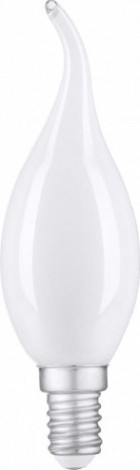 Лампа светодиодная GAUSS Свеча filament на ветру 9w 590lm 3000к е14 milky led [104201109]