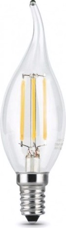 Лампа светодиодная GAUSS Свеча filament на ветру 9w 680lm 2700к е14 led [104801109]