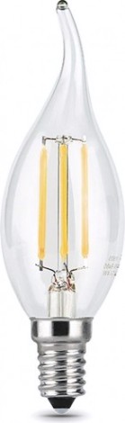 Лампа светодиодная GAUSS Свеча filament на ветру 9w 710lm 4100к е14 led [104801209]