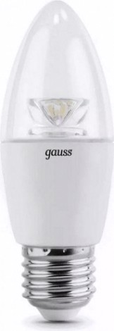 Лампа светодиодная GAUSS Свеча led candle-dim crystal clear e27 6w 4100к диммируе [103202206-D]