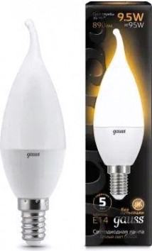 Лампа светодиодная GAUSS Свеча на ветру 9.5w 890lm 3000k e14 led [104101110]