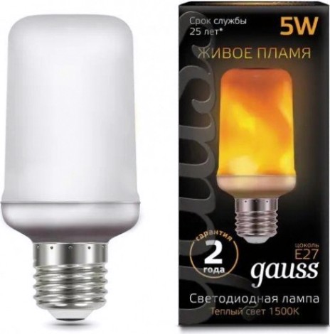 Лампа светодиодная GAUSS T65 t65 5w 20-80lm 1500k e27 flame led [157402105]