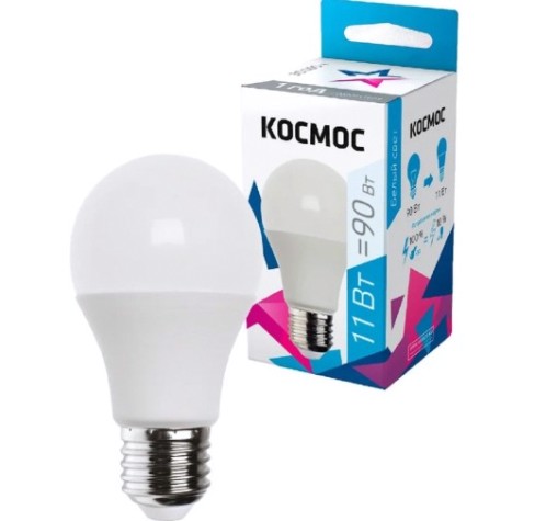 Лампа светодиодная КОСМОС А60 11W Е27 4500K [LkecLED11wA60E2745]