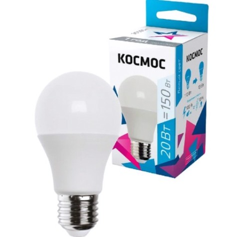 Лампа светодиодная КОСМОС А60 20W Е27 4500K [LkecLED20wA60E2745]